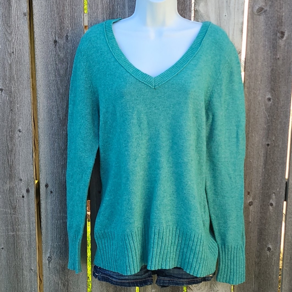 Mint Green Sweater with V-neck from Old Navy